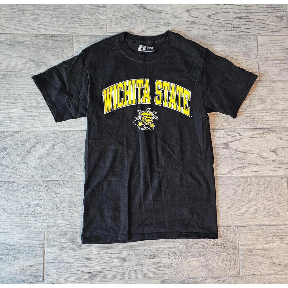 Russell Athletic Wichita State Shockers Logo Graphic Black Shirt Size Small